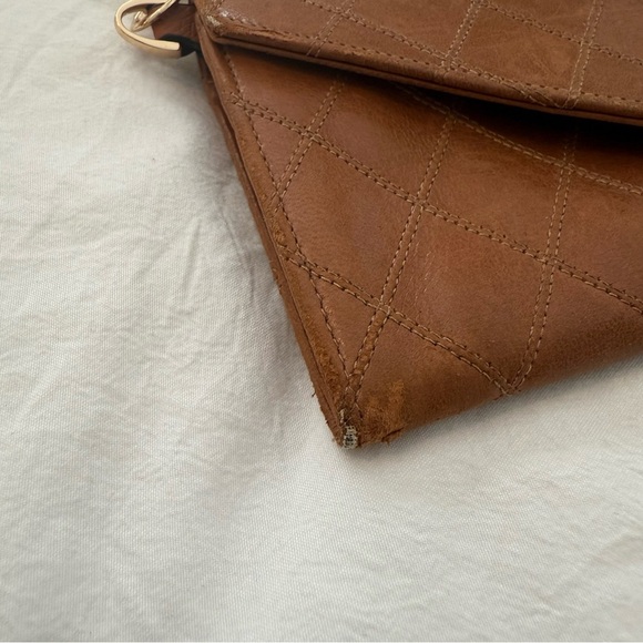 CHANEL Brown Leather Matelasse Long Wallet on Chain Envelope Gold CC - Picture 10 of 14